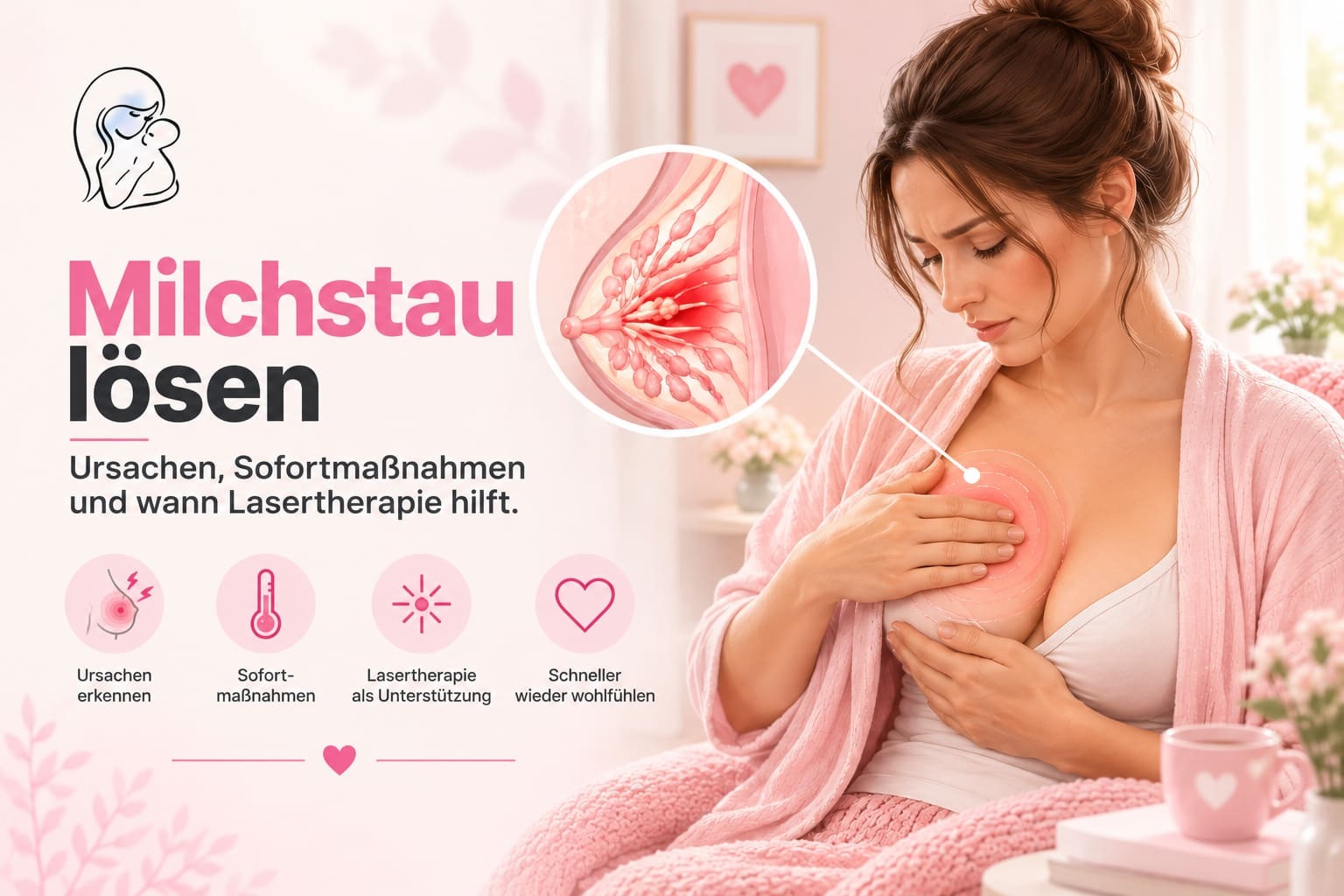 Milchstau lösen Ursachen, Sofortmaßnahmen und wann Lasertherapie hilft